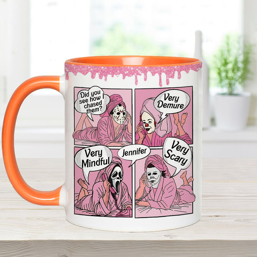 Personalized Spooky Accent Mug Custom Name Unique Gift Accent Mug GradoCreations