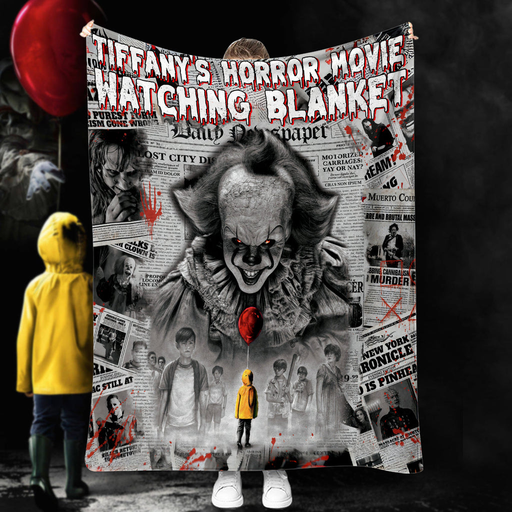 Personalized Horror Movie Blanket Custom Design Gift for Halloween Blanket GradoCreations