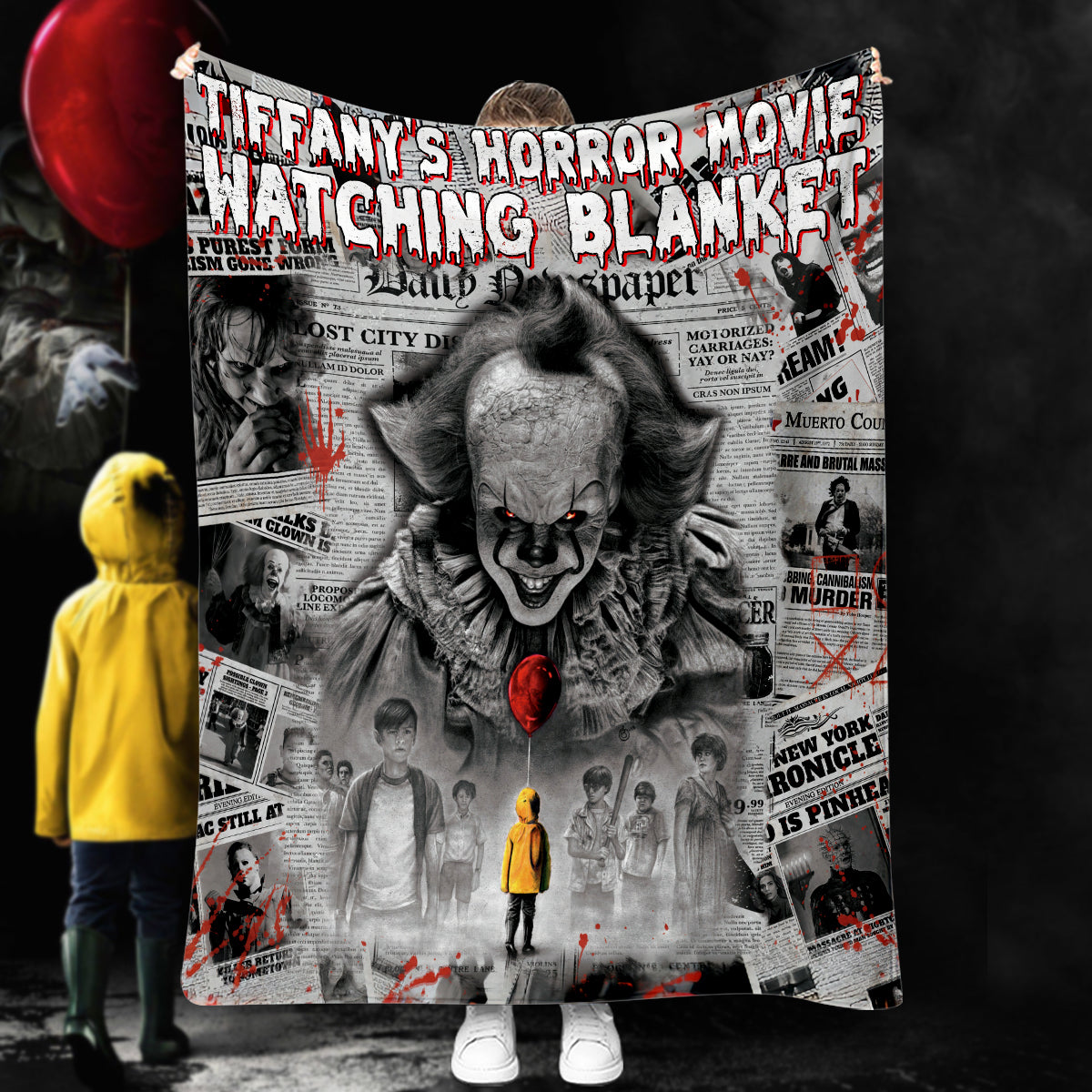 Personalized Horror Movie Blanket Custom Design Gift for Halloween Blanket GradoCreations