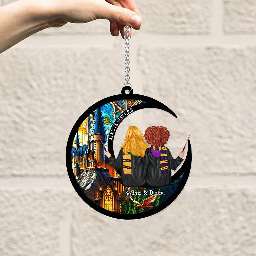 Personalized Always Sisters Suncatcher Ornament Gift for Besties Window Hanging Suncatcher Ornament GradoCreations