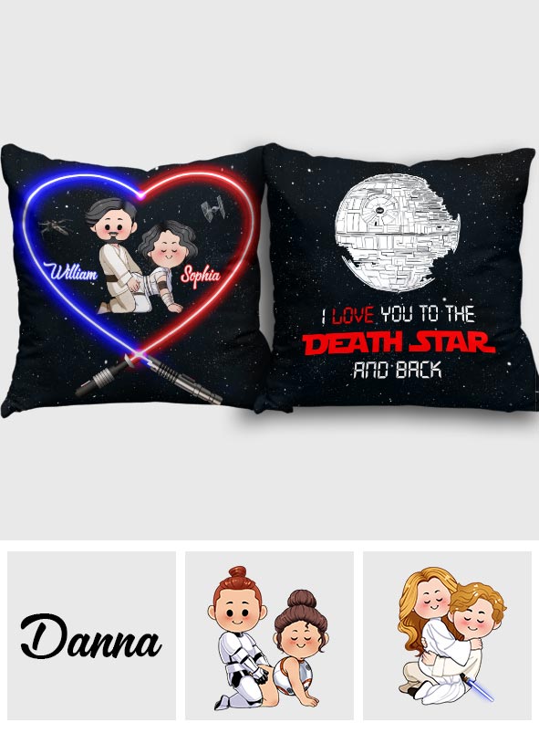 Personalized Star Wars Throw Pillow Custom Names Gift for Couples Throw Pillow GradoCreations