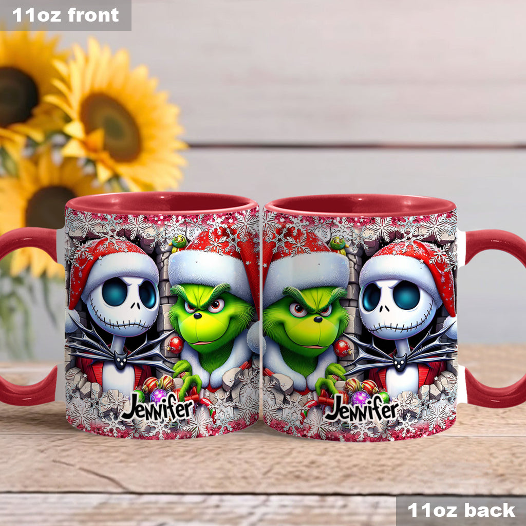 Personalized Nightmare Christmas Accent Mug Custom Name Gift Accent Mug GradoCreations