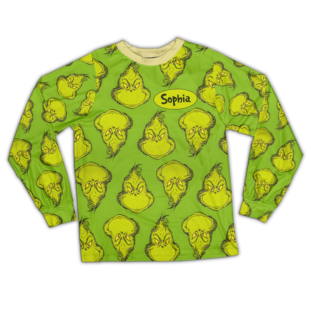 Personalized Grinch Pajama Set for Kids | Christmas Gift Pajamas Set GradoCreations