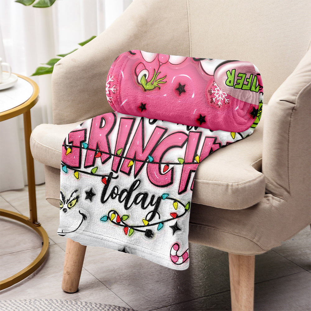 Personalized Grinchy Blanket Custom Name Christmas Gift Blanket GradoCreations