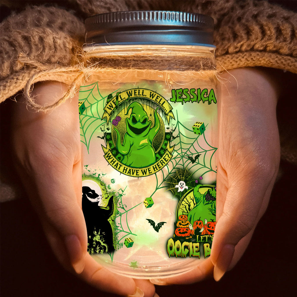Personalized Oogie Boogie Mason Jar Light Decor Gift for Halloween Mason Jar Light GradoCreations