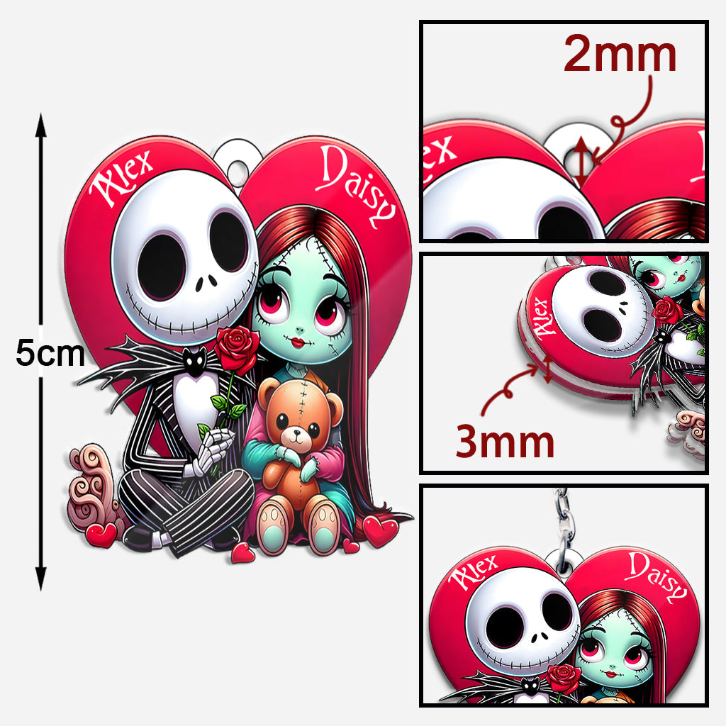 Personalized Nightmare Keychain Custom Name Gift for Couple Keychain GradoCreations