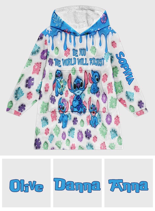 Personalized Autism Awareness Blanket Hoodie Custom Name Gift Blanket Hoodie GradoCreations