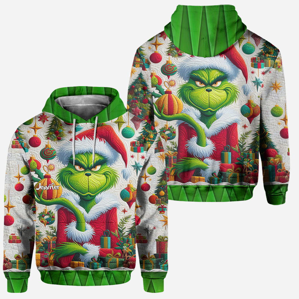 Personalized Grinchmas Hoodie and Leggings Set Custom Name Christmas Gift Hoodie & Leggings GradoCreations