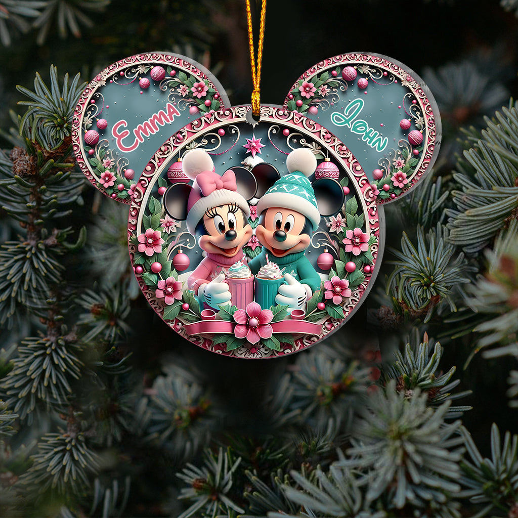 Personalized Mouse Ornament with Custom Names for Christmas Ornament GradoCreations