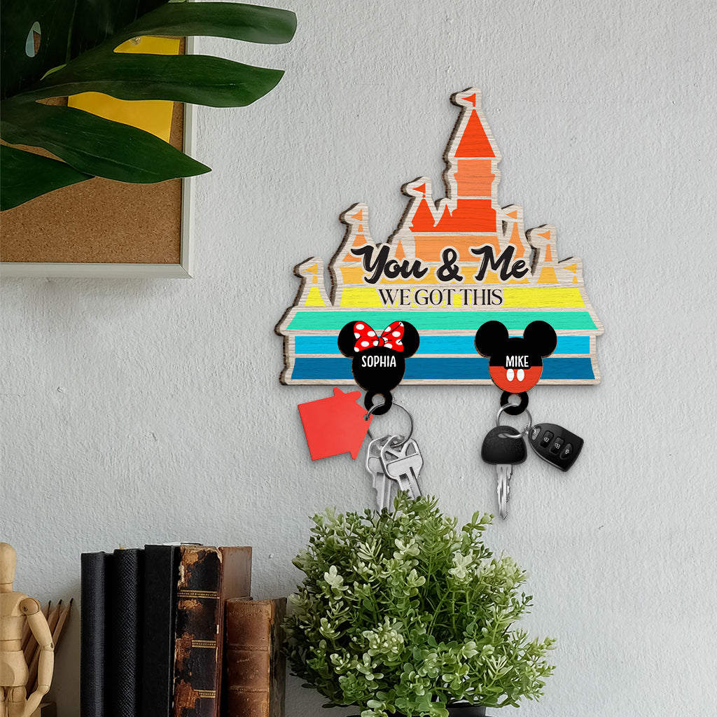 Personalized Wooden Key Holder with Names for Couples Key Holder GradoCreations