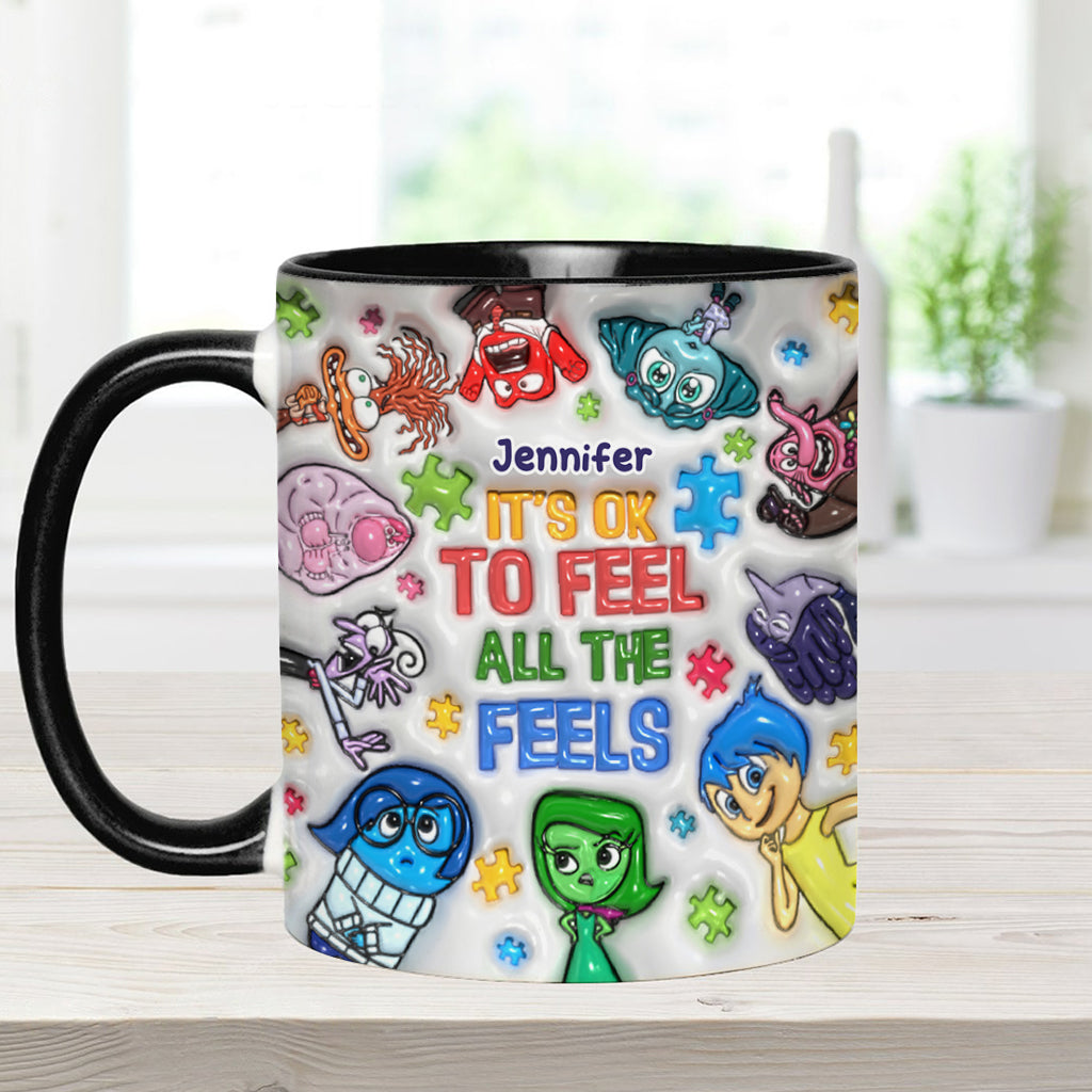 Personalized Autism Awareness Accent Mug for Kids | Custom Name Gift Accent Mug GradoCreations