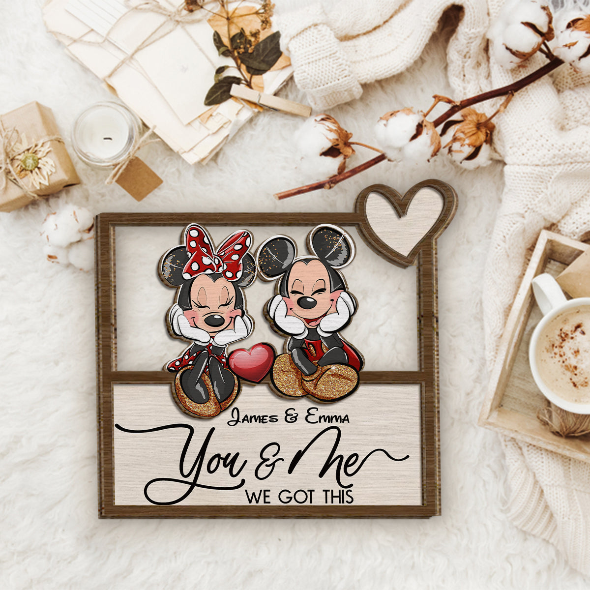 Personalized Mickey Mouse Ears Wood Sign Custom Name Gift 2 Layered Wood Sign GradoCreations