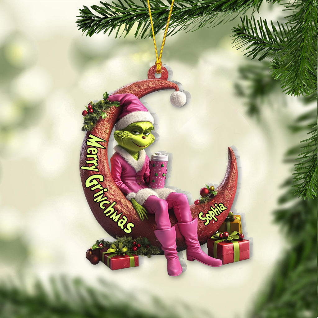 Personalized Grinch Christmas Ornament Custom Name Gift Ornament GradoCreations