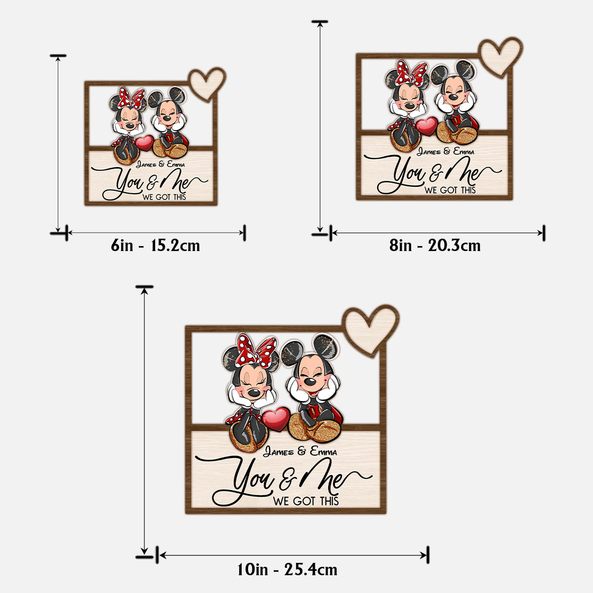 Personalized Mickey Mouse Ears Wood Sign Custom Name Gift 2 Layered Wood Sign GradoCreations
