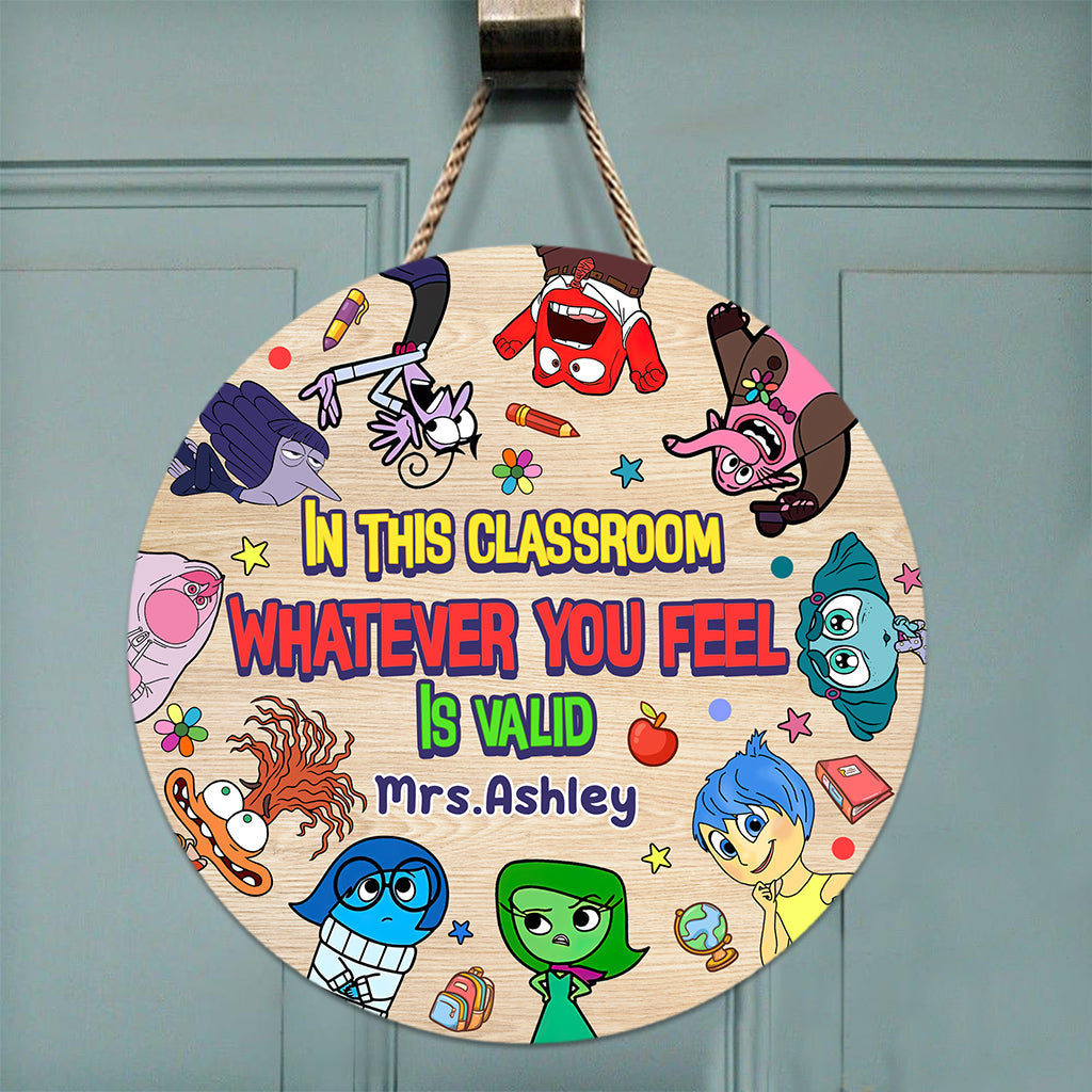 Personalized Round Wood Sign Classroom Decor Gift for Teacher Round Wood Sign GradoCreations