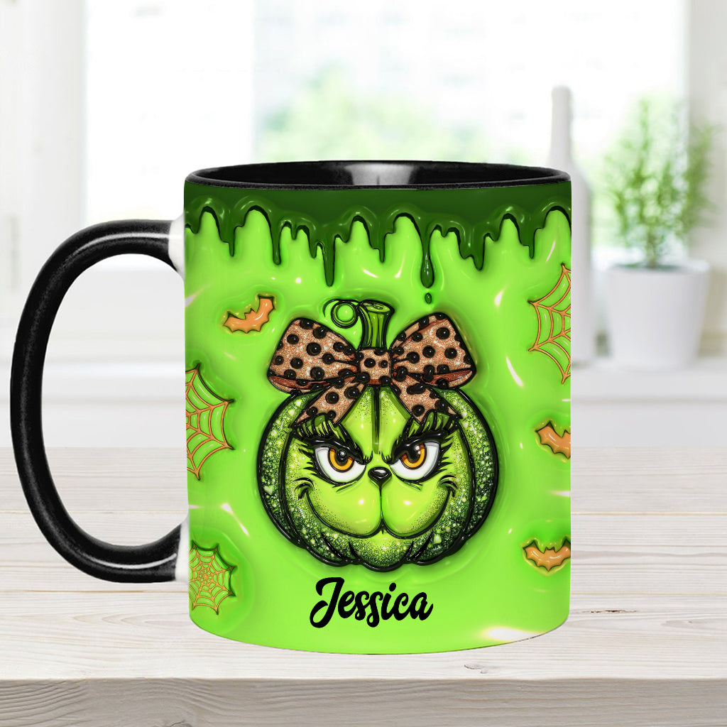 Personalized Grinch Accent Mug Custom Name Holiday Gift Accent Mug GradoCreations