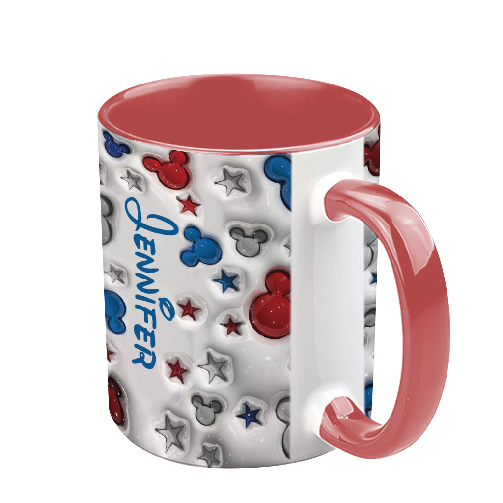 Personalized Mickey Mouse Accent Mug Custom Name Star Design Gift Accent Mug GradoCreations