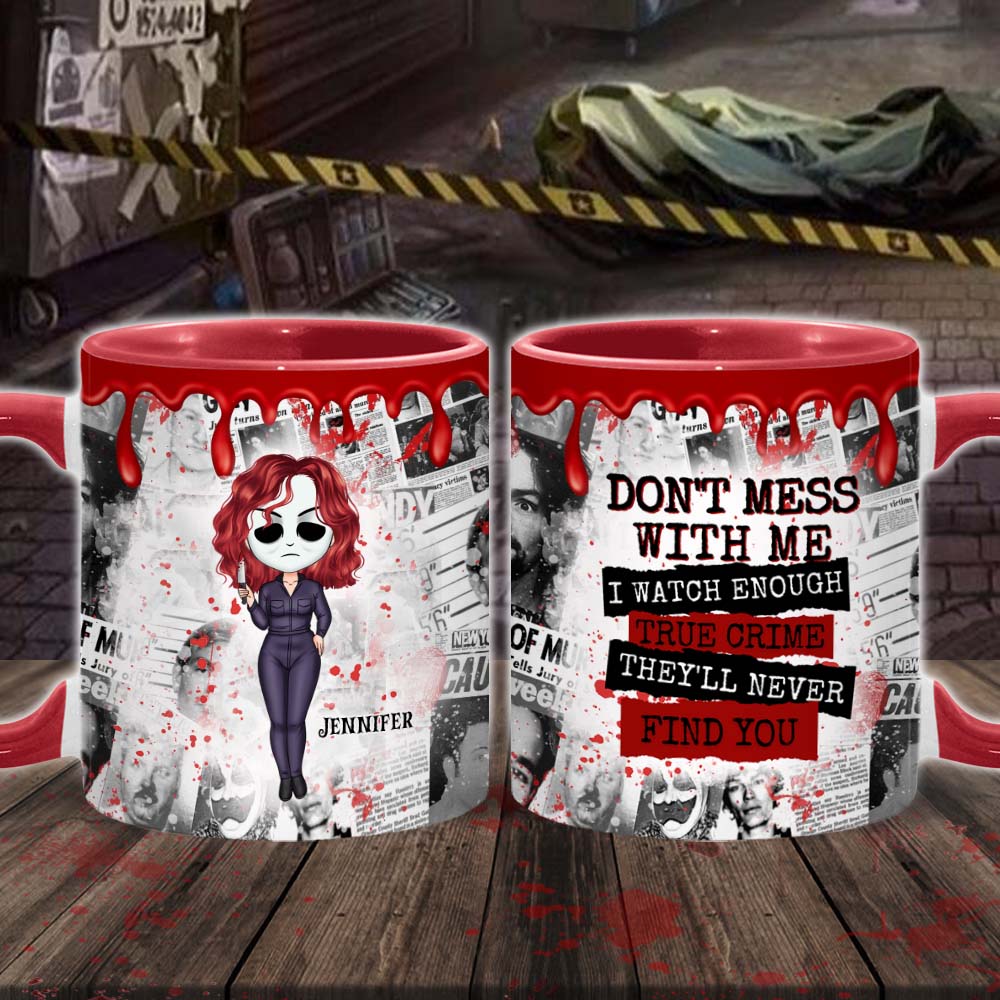 Personalized Accent Mug with Unique True Crime Design Accent Mug GradoCreations