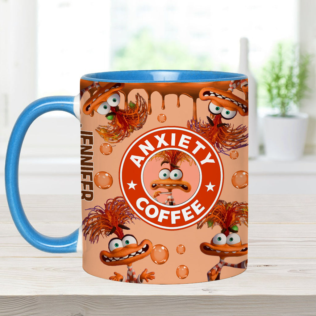 Personalized Accent Mug Custom Name Anxiety Coffee Gift Accent Mug GradoCreations