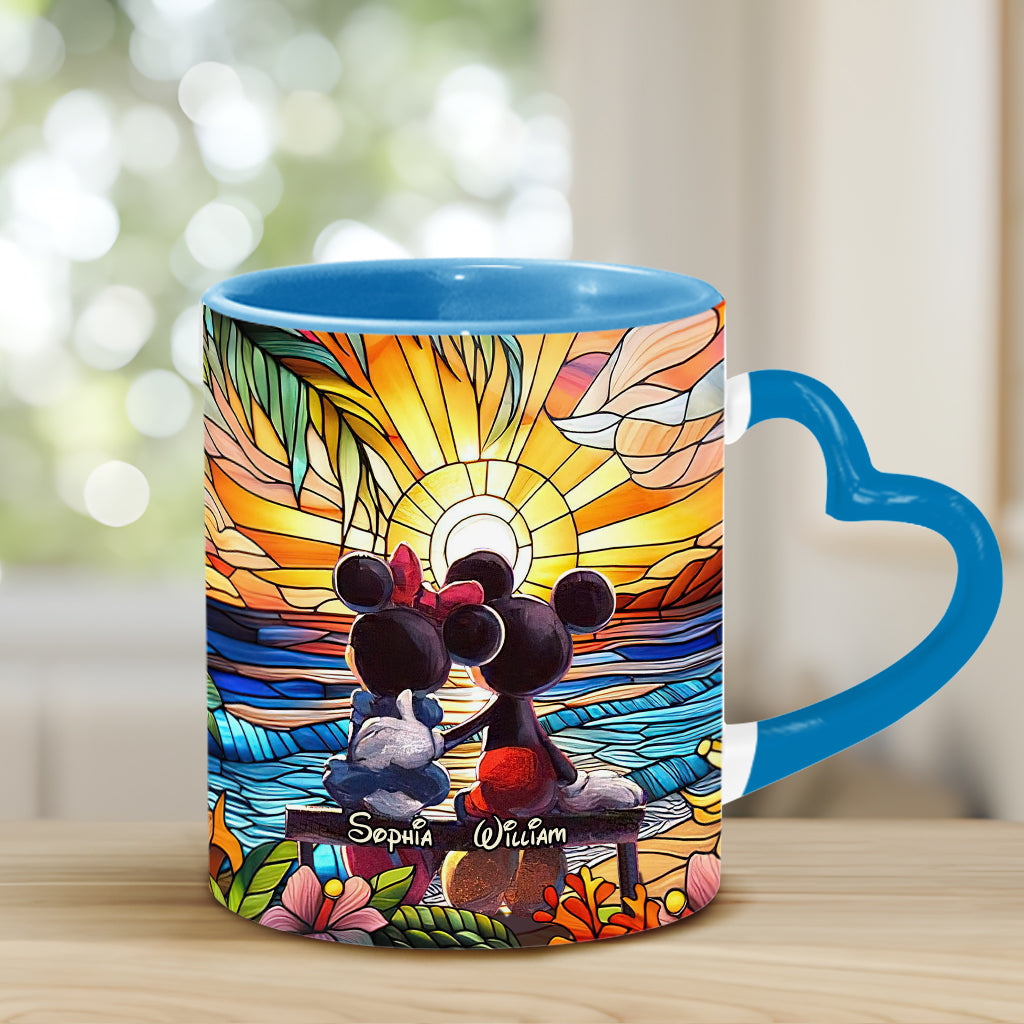 Personalized Heart Handle Mug Custom Name Gift for Couple Heart Handle Mug GradoCreations
