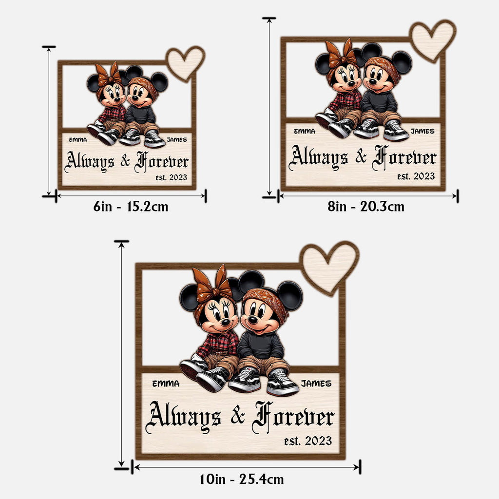 Personalized Always And Forever 2 Layered Wood Sign Gift for Couples 2 Layered Wood Sign GradoCreations