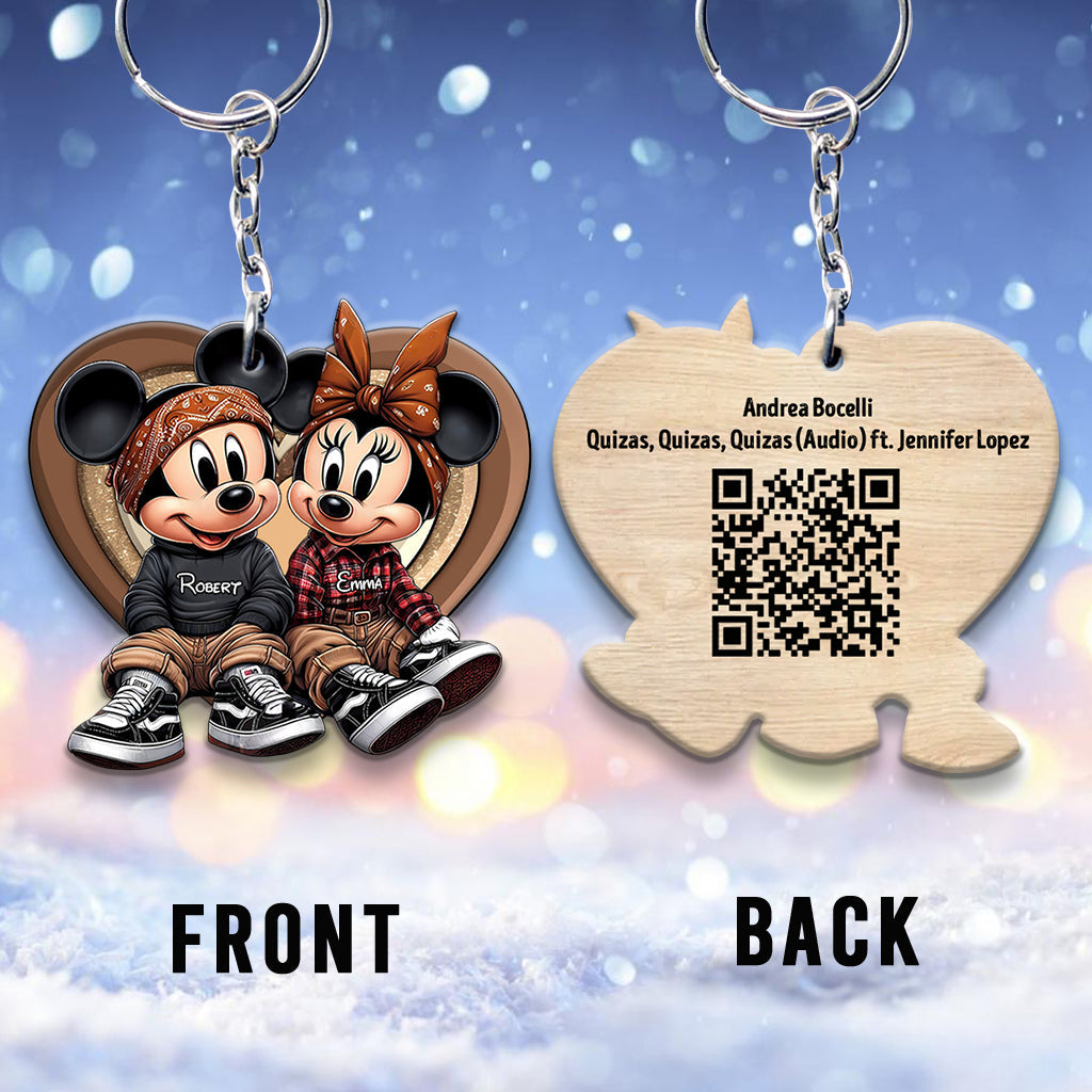 Personalized QR Code Keychain for Couples - Unique Gift Keychain GradoCreations