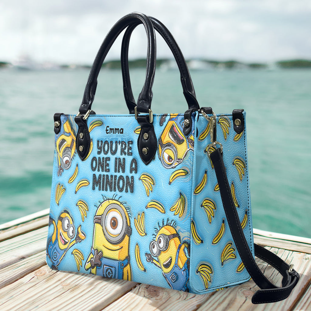 Personalized Minion Leather Handbag with Custom Name Gift for Her Leather Handbag 2 GradoCreations