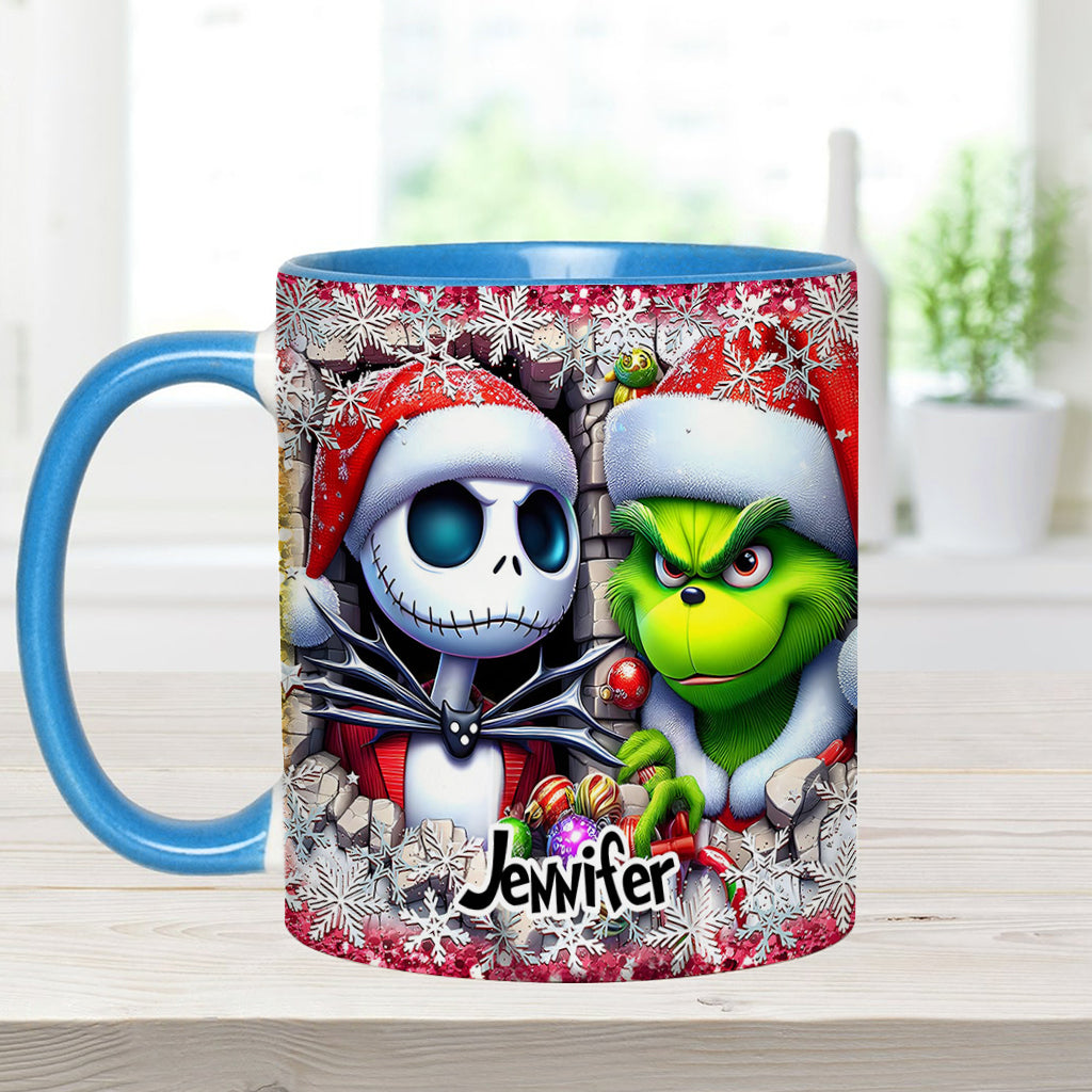 Personalized Nightmare Christmas Accent Mug Custom Name Gift Accent Mug GradoCreations