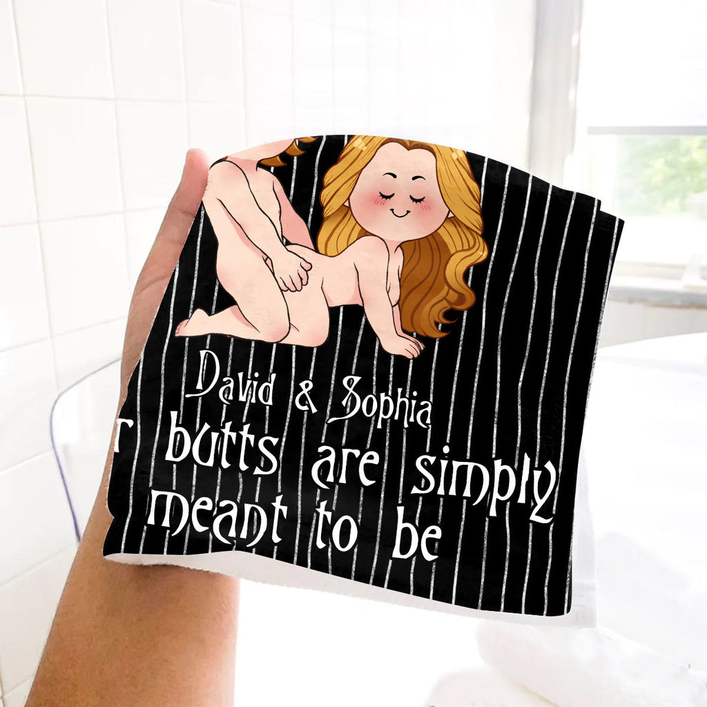 Personalized Couple Towel Our Butts Are Simply Meant to Be Gift for Valentine's Day Towel GradoCreations
