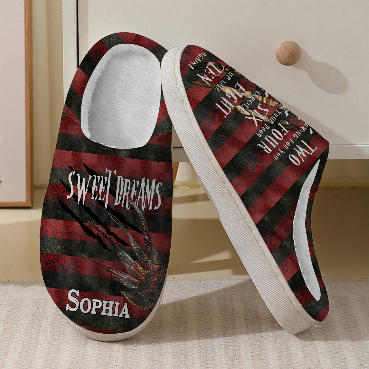 Personalized Sweet Dreams Slippers Custom Name Cozy Gift Slippers GradoCreations