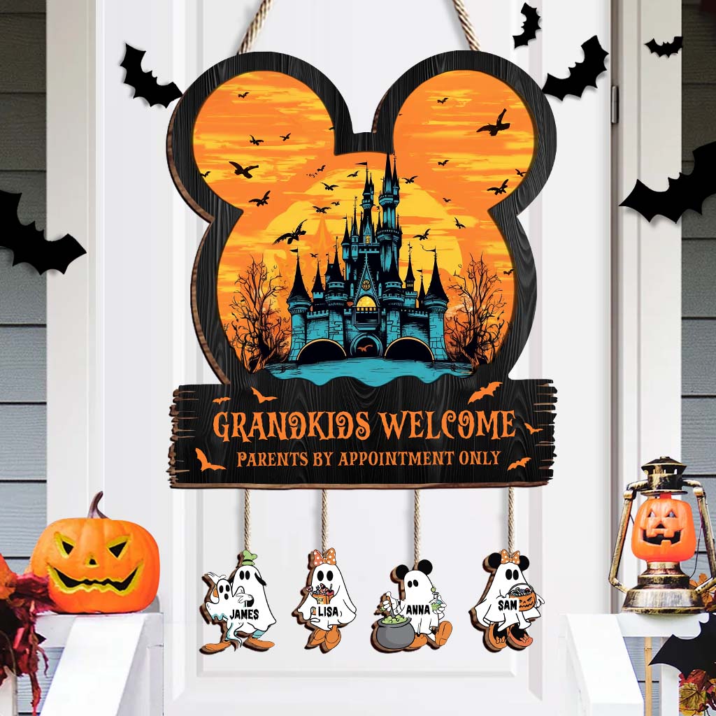 Personalized Grandkids Welcome Sign Custom Names Gift for Grandma Pallet Wood Sign GradoCreations