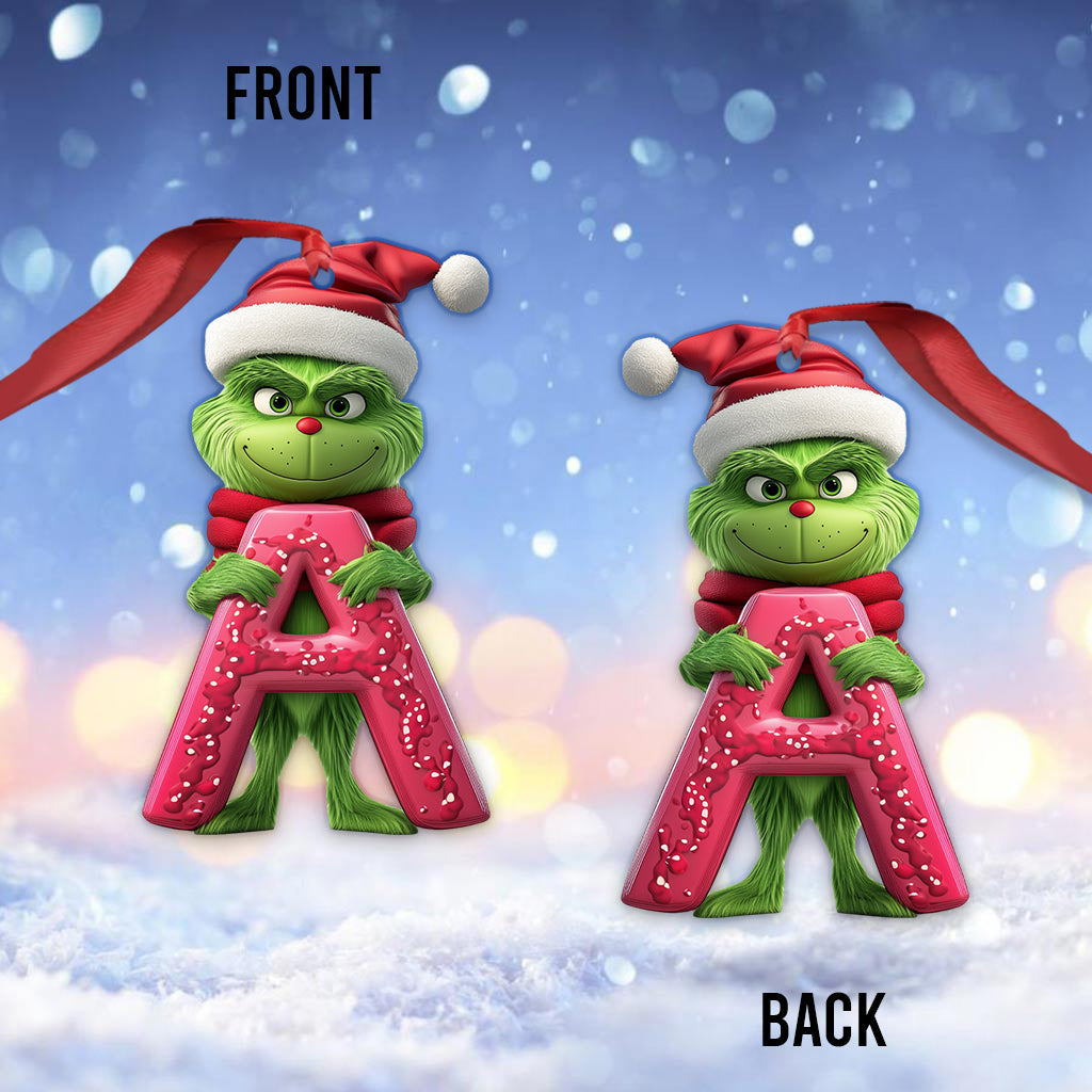 Personalized Grinch Christmas Ornament Custom Name Gift Ornament GradoCreations