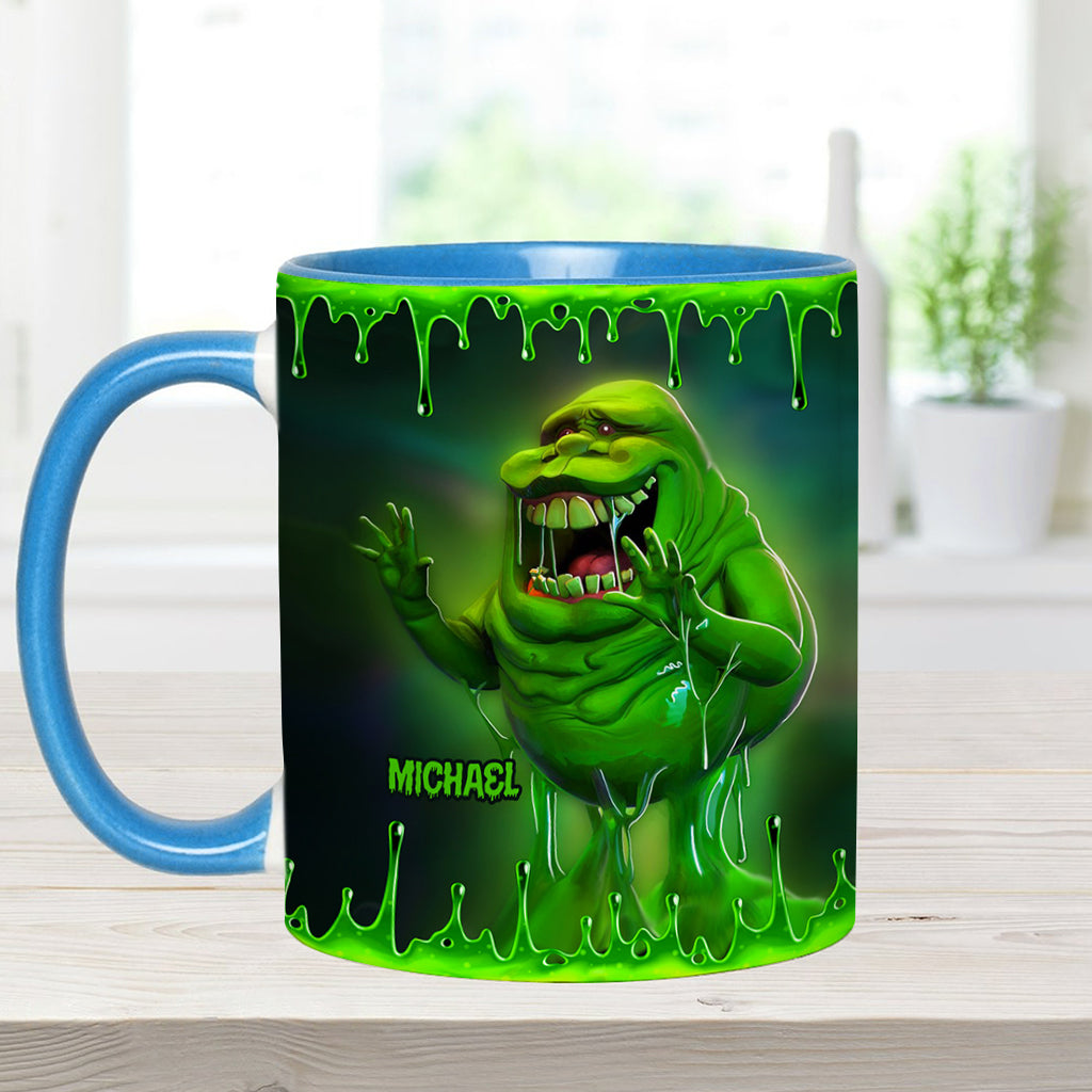 Personalized Green Ghost Accent Mug for Halloween & Birthdays Accent Mug GradoCreations