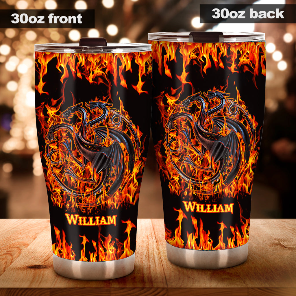 Personalized Game of Thrones Fire And Blood Tumbler Custom Name Drinkware Gift Tumbler GradoCreations