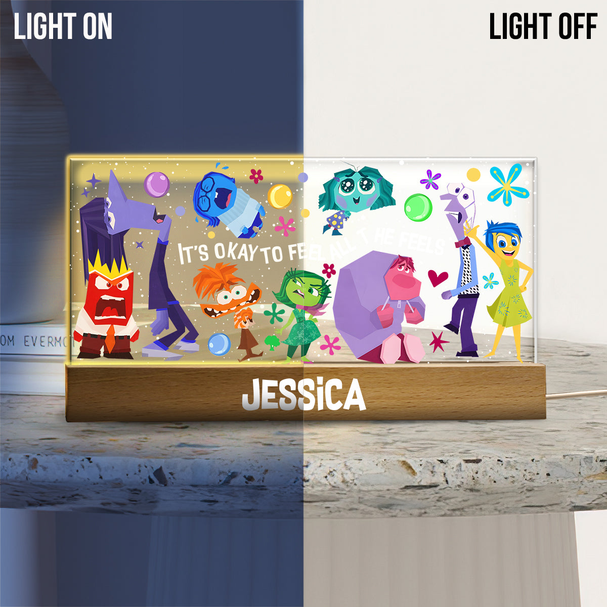 Personalized Shaped LED Night Light Custom Name Gift for Mom Shaped Led Night Light GradoCreations