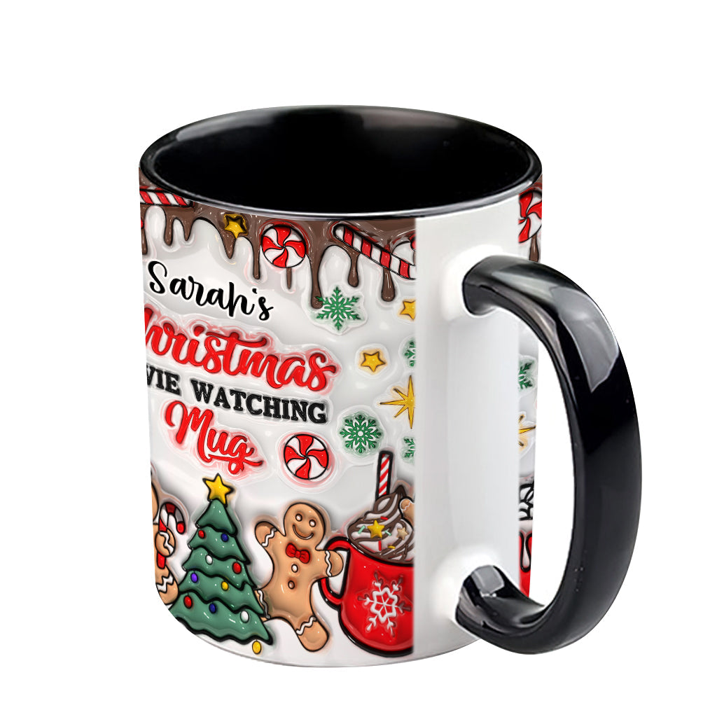 Personalized Christmas Movie Watching Mug Custom Name Gift Accent Mug GradoCreations