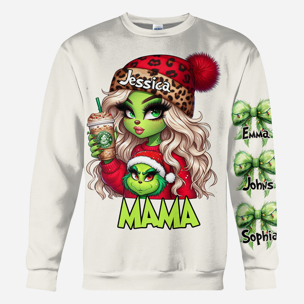 Personalized Grinchy Christmas All Over Shirt Gift for Mom All Over Shirt GradoCreations