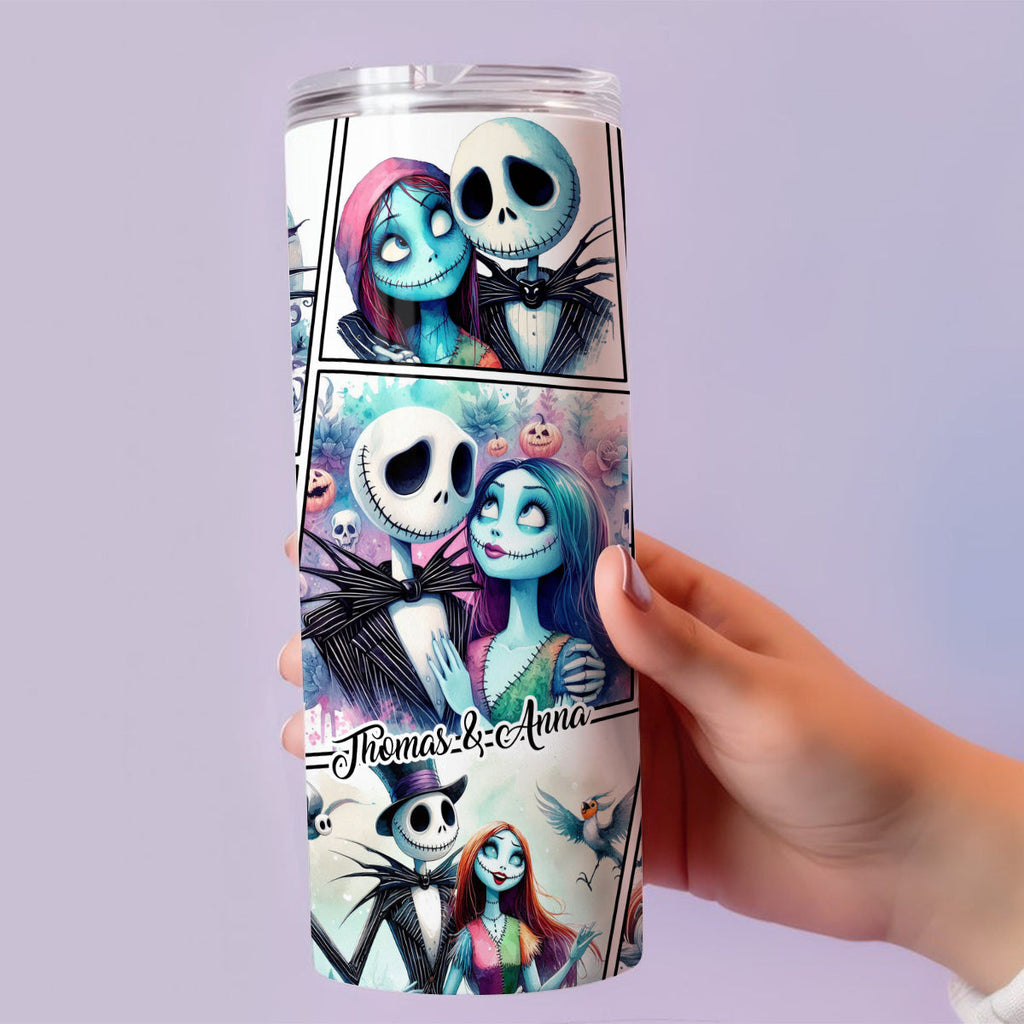 Personalized Nightmare Before Christmas Skinny Tumbler Custom Name Gift for Couples Skinny Tumbler GradoCreations