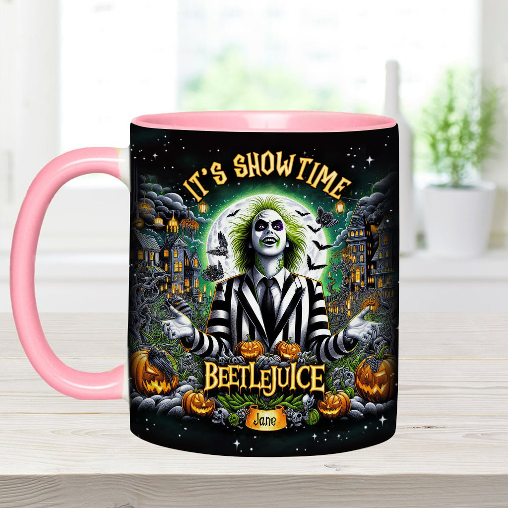 Personalized Beetlejuice Accent Mug Custom Name Gift for Halloween Accent Mug GradoCreations