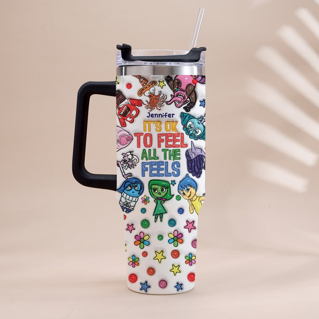 Personalized Insulated Tumbler with Handle - Custom Name Gift for Kids Tumbler With Handle GradoCreations
