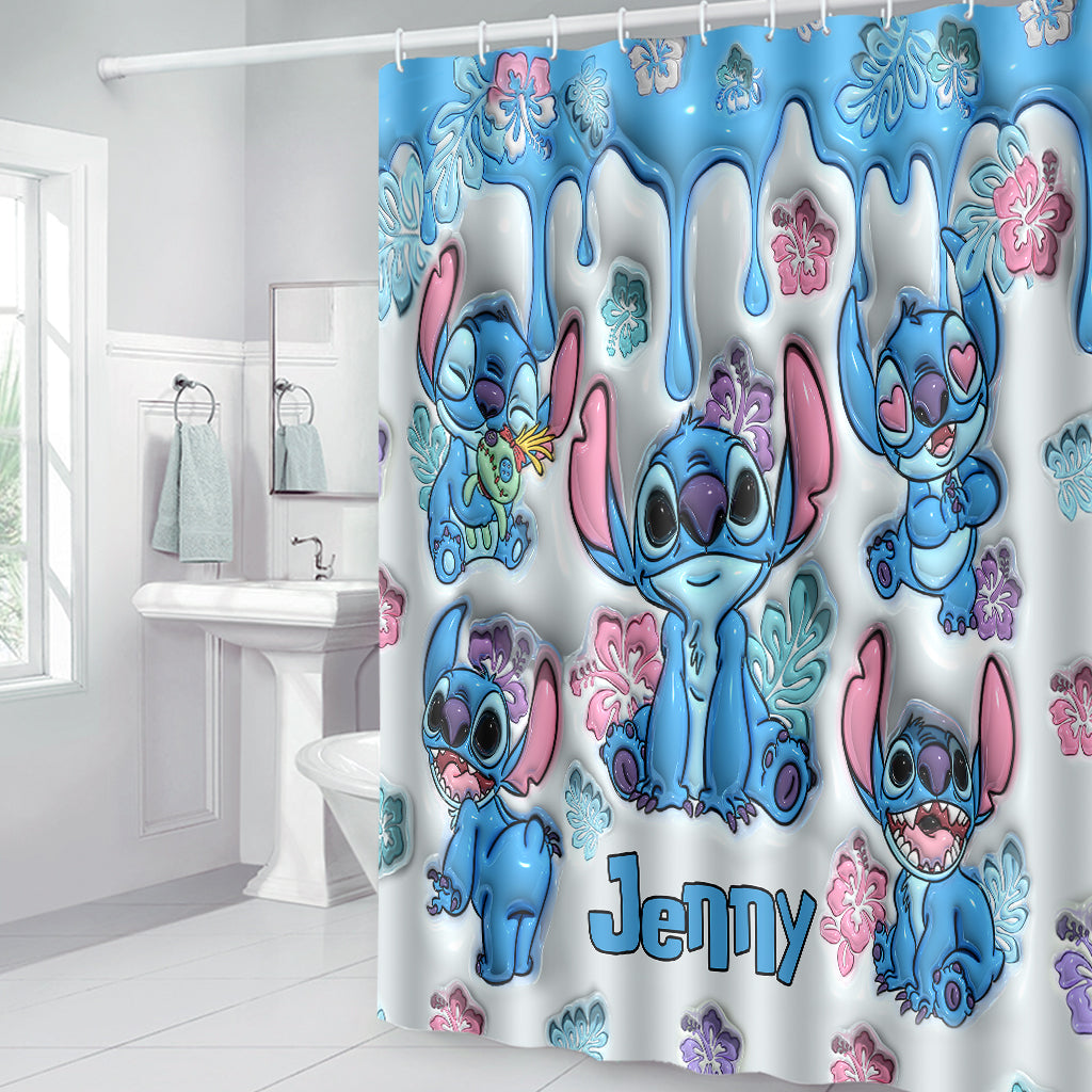 Personalized Ohana Bathroom Curtain & Mats Set for Kids Bathroom Curtain & Mats Set GradoCreations
