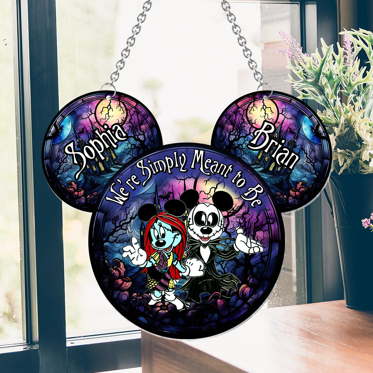Personalized Mouse Suncatcher Ornament for Couples | Unique Gift Idea Window Hanging Suncatcher Ornament GradoCreations