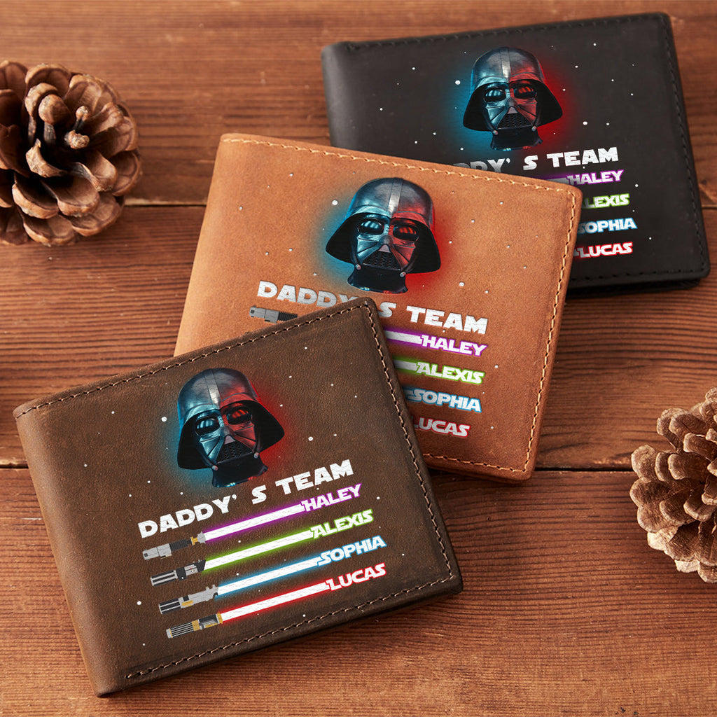 Personalized Leather Wallet Custom Name Star Wars Gift for Dad Leather Wallet GradoCreations