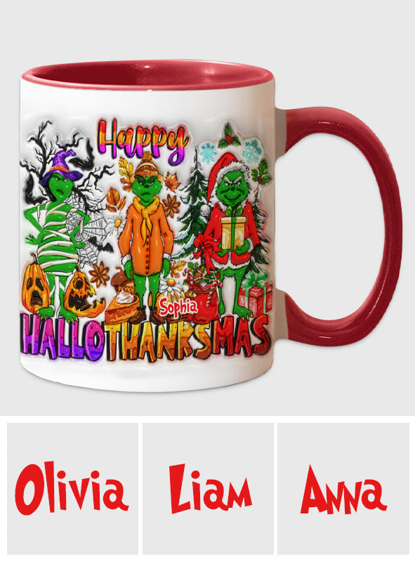 Personalized Grinch Accent Mug Custom Name Holiday Gift Accent Mug GradoCreations