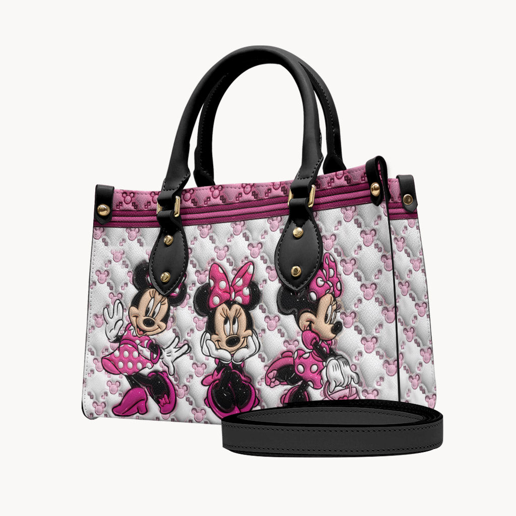 Personalized Pink Leather Handbag with Name - Cute Gift for Mom Leather Handbag GradoCreations