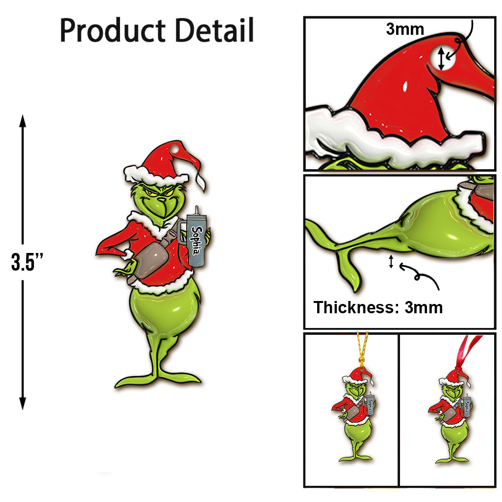 Personalized Grinch Christmas Ornament Custom Name Gift Ornament GradoCreations