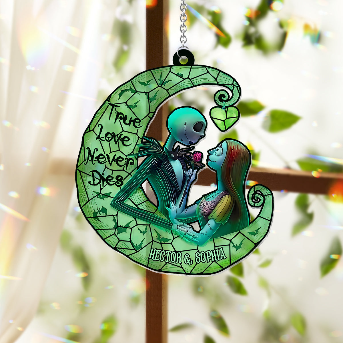 Personalized Nightmare Suncatcher Ornament Unique Gift for Couples Window Hanging Suncatcher Ornament GradoCreations