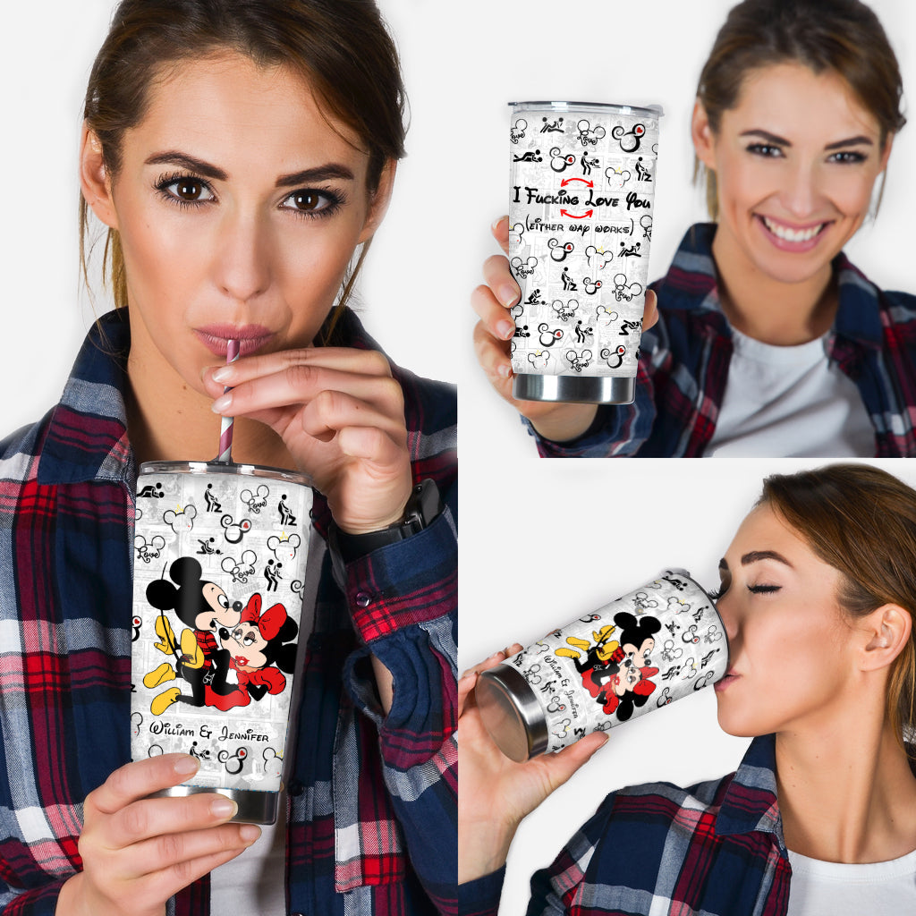 Personalized I Love You Mouse Couple Tumbler Custom Name Gift Tumbler GradoCreations
