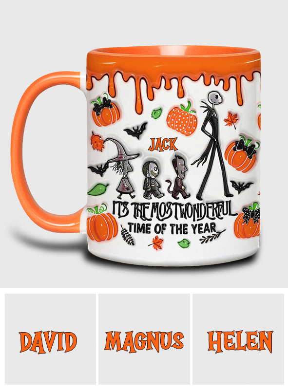 Personalized Autumn Skeleton Accent Mug Custom Name Gift Accent Mug GradoCreations