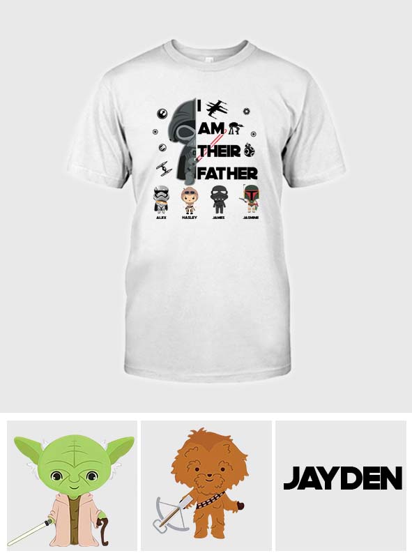 Personalized Star Wars T-Shirt & Hoodie Gift for Dad | Custom Names T-shirt & Hoodie GradoCreations